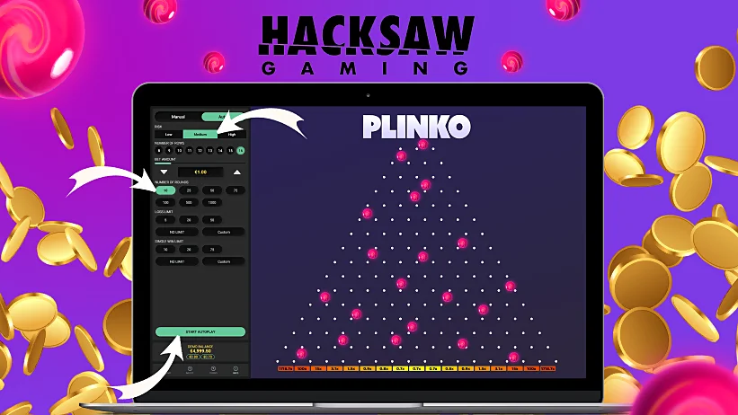 Plinko Hacksaw game interface