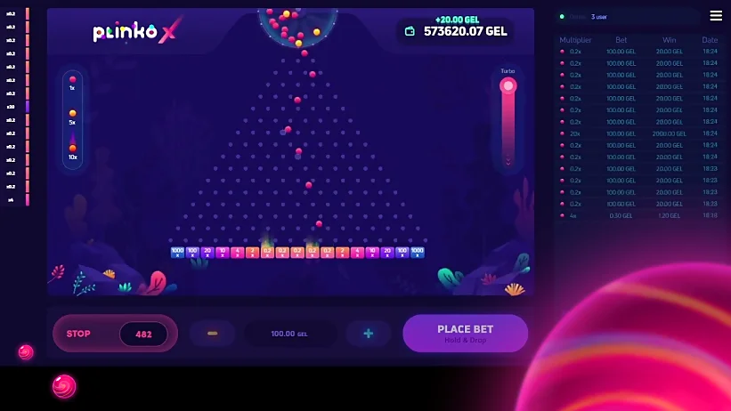 Interface Plinko X